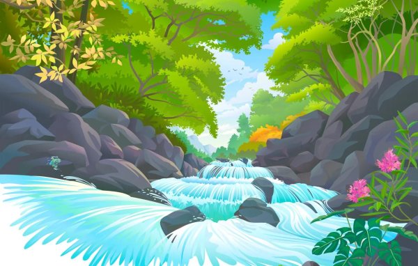 водопад мультяшный