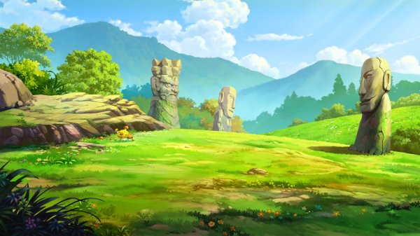 хаяо миядзаки ландшафт деревья