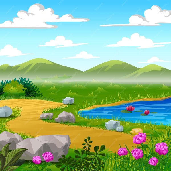 речка мультяшная