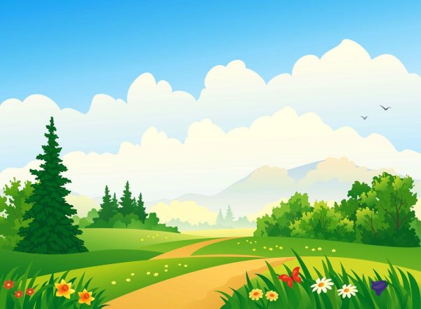 поляна рисунок для детей