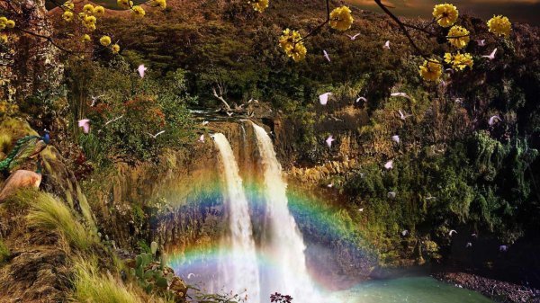 водопад виктория радуга