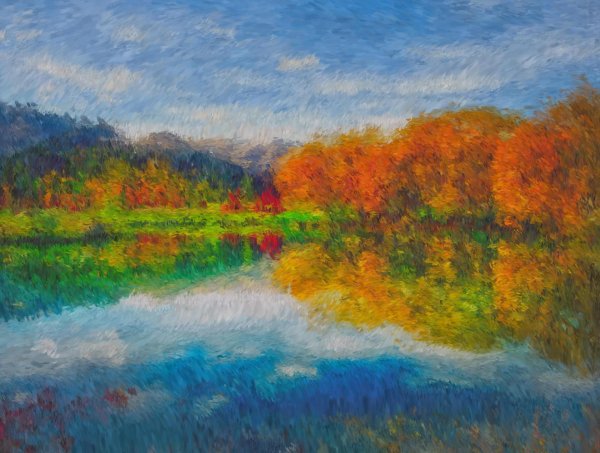 осень картина маслом