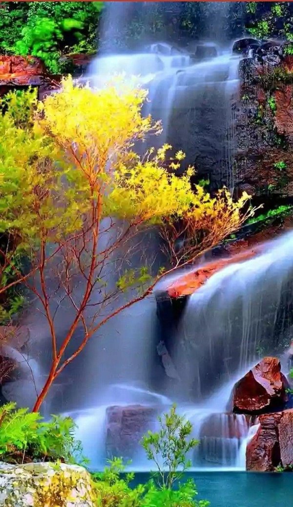 природа с водопадом