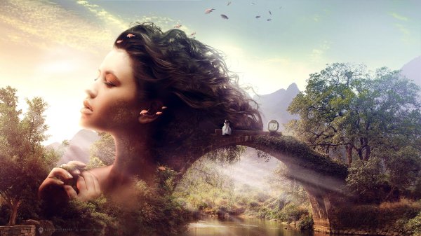 женщина природа