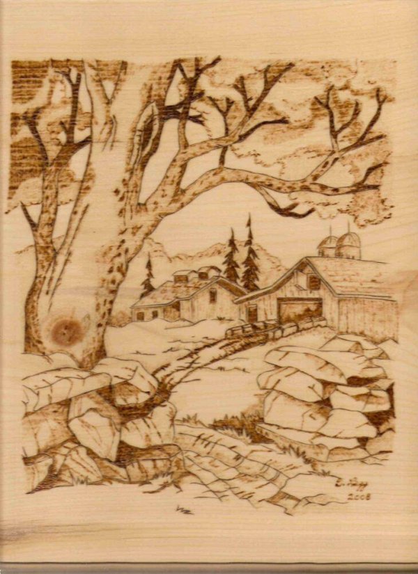 пейзаж для выжигания