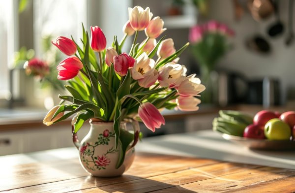 тюльпан в вазе