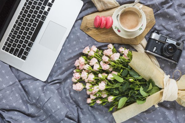 утро кофе цветы