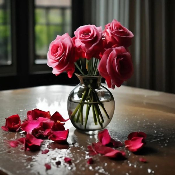 цветок на столе