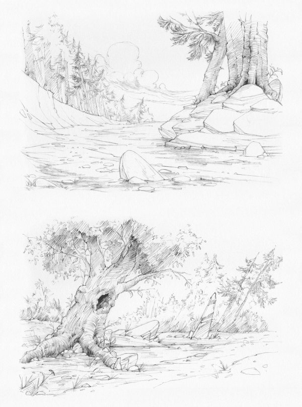 наброски пейзажа