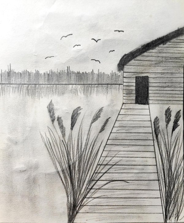 рисунок карандашом природа