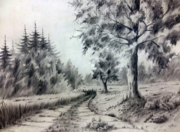 зарисовка пейзажа