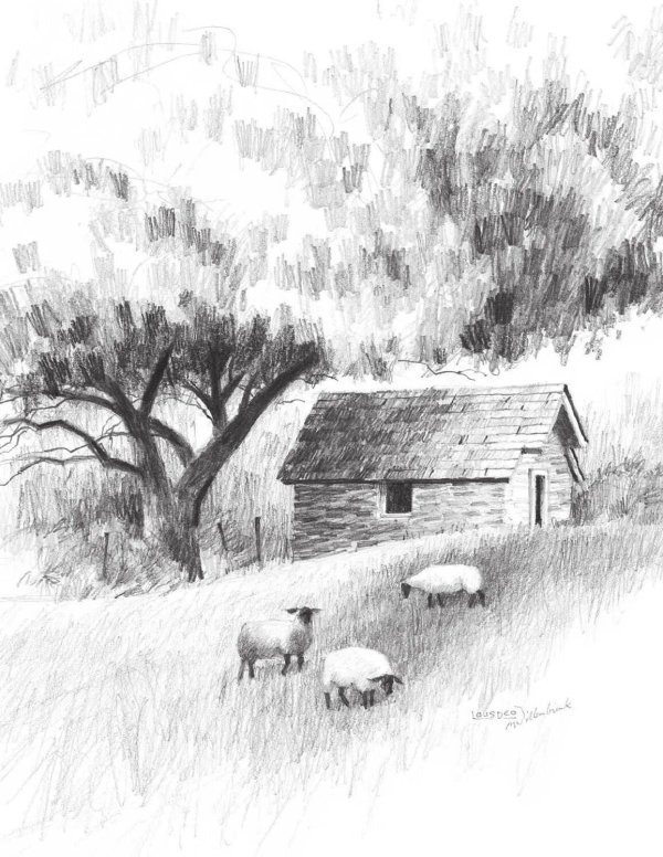 зарисовки пейзажа карандашом