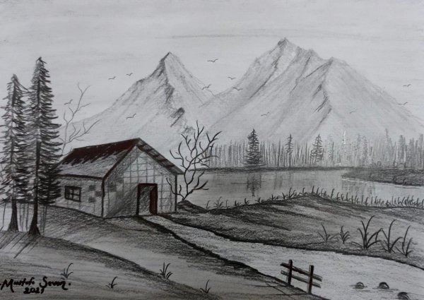 рисунок природы карандашом для срисовки