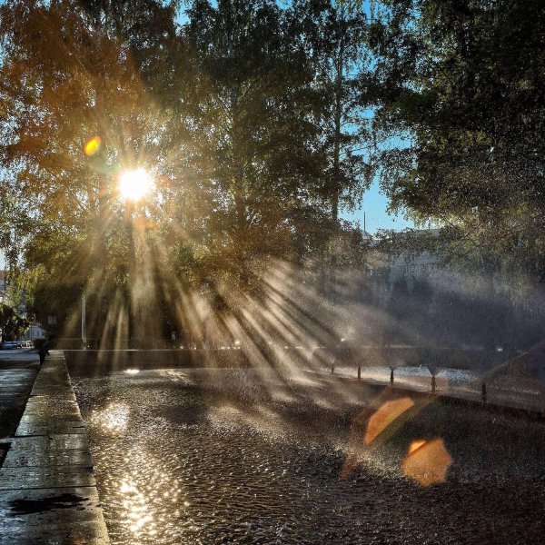 лучами солнца