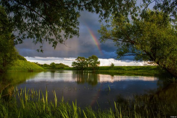 пейзаж с радугой