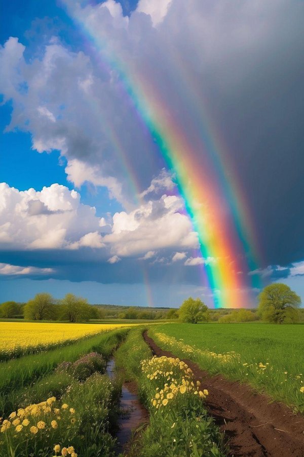 радуга над полем