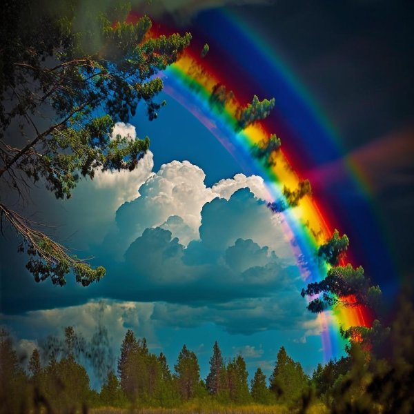 пейзаж с радугой