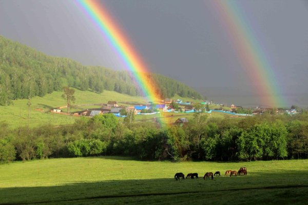 пейзаж с радугой