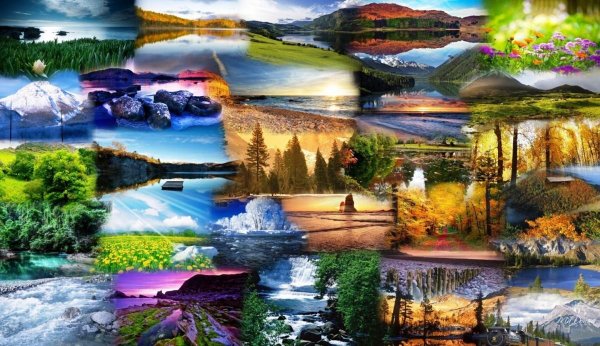 коллаж из пейзажей
