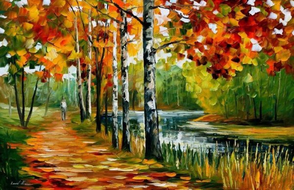 художник леонид афремов осенний мостик