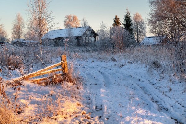 зимний пейзаж деревни