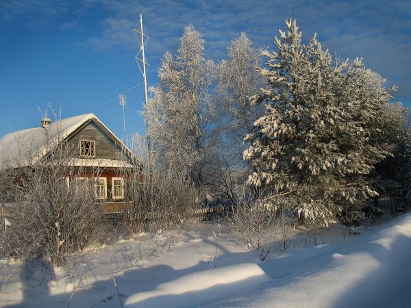 красивые зимние деревенские пейзажи