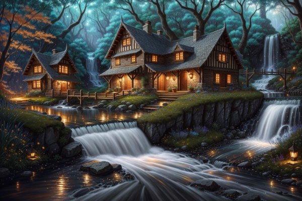 дом у водопада