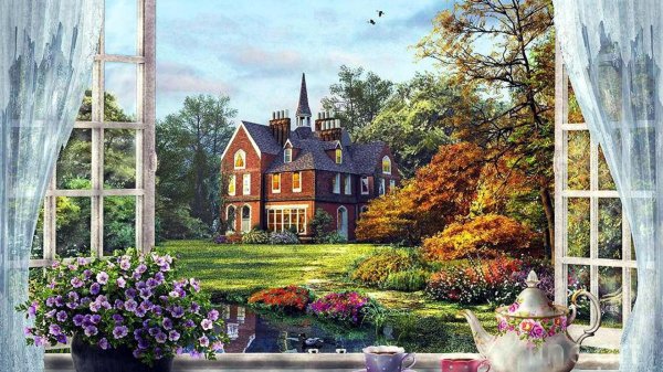 вид из окна картина