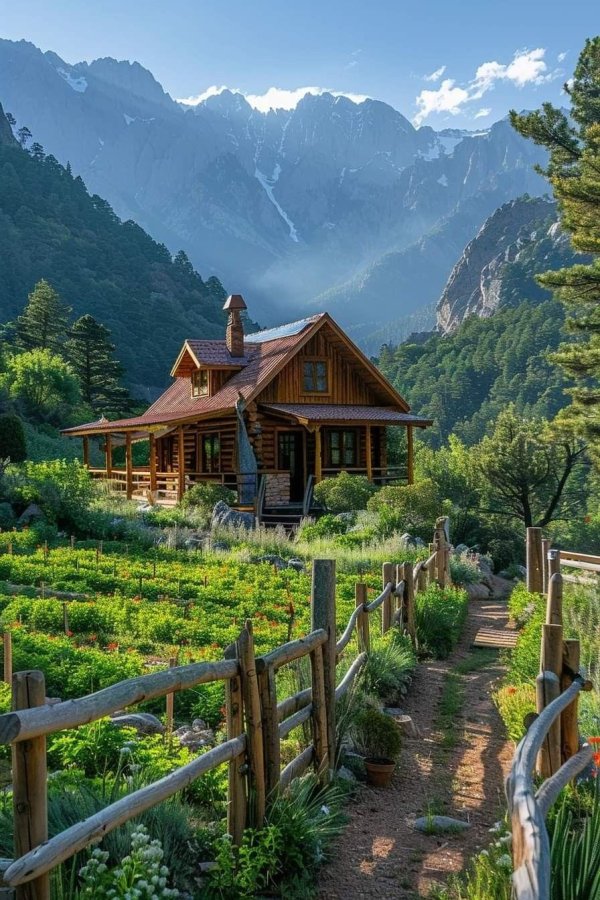 cabin in the mountains