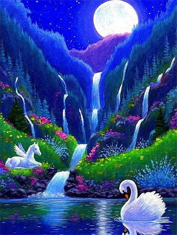 алмазная мозаика 5d водопад