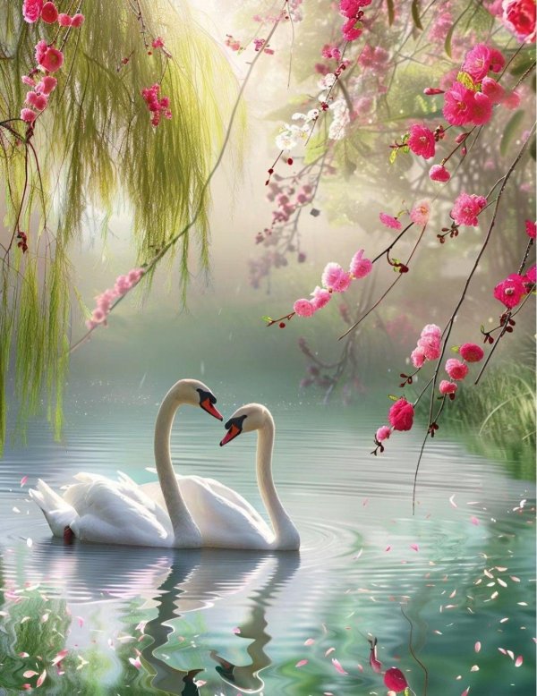 пара лебедей