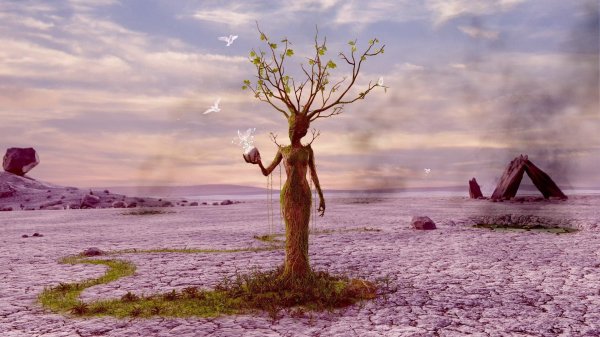 женщина дерево