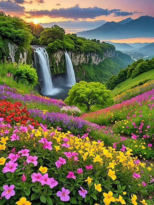 природа водопад