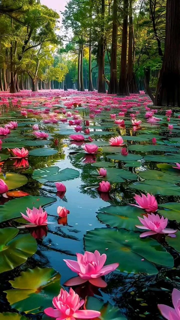 пруд с лотосами