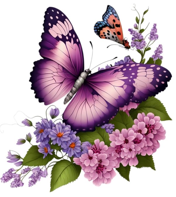 бабочки цветочки