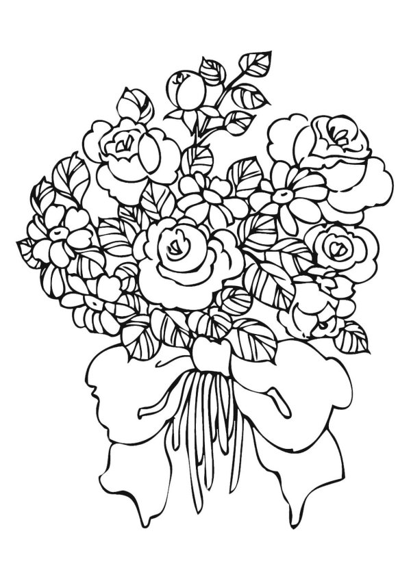 раскраска букет