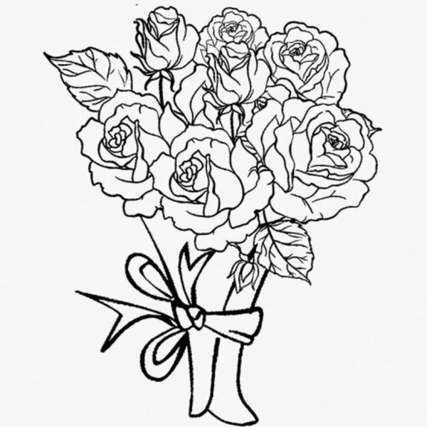 букет раскраска