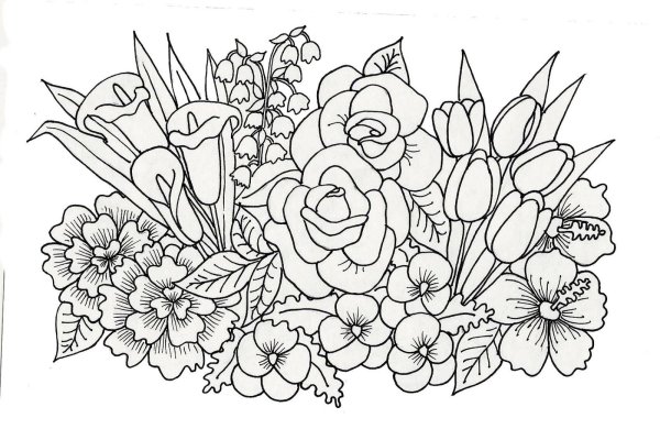 рисунки цветов для раскрашивания