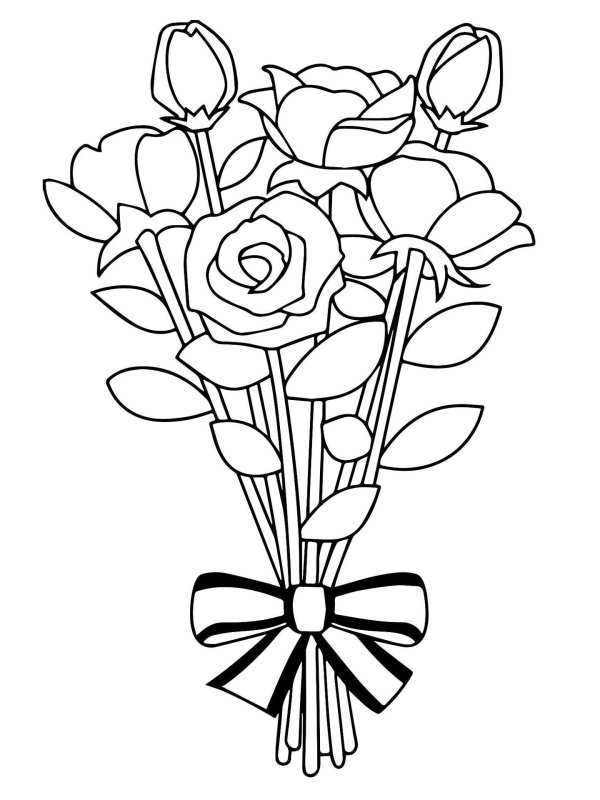 цветок для мамы раскраска