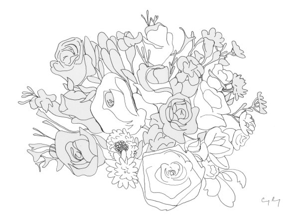 раскраска букета цветов