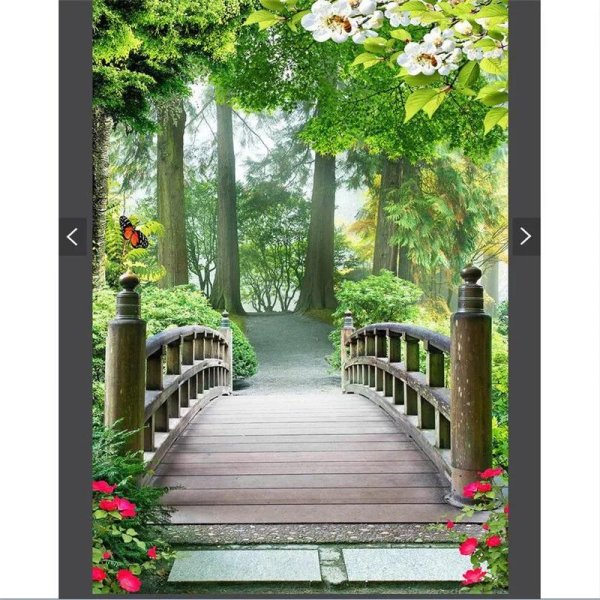 фотообои мост в лесу