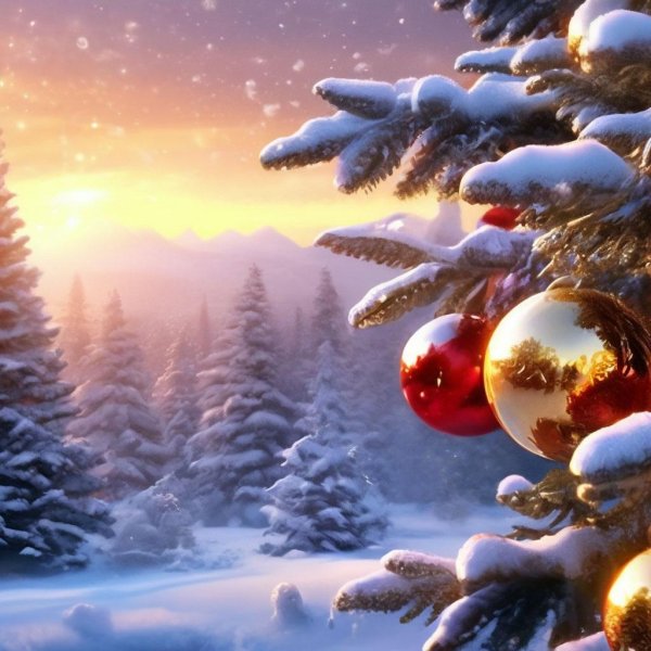 новогодние пейзажи