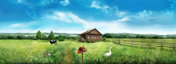 фон деревни