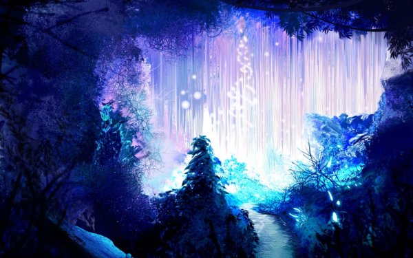 ночной сказочный лес