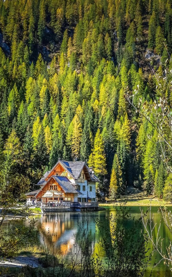 фахверк швейцария горы озеро лес