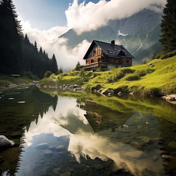 фахверк швейцария горы озеро лес