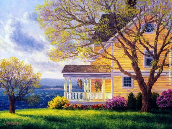 весенняя деревенька john sloane