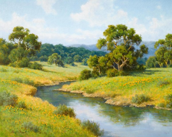 картина пейзаж с рекой