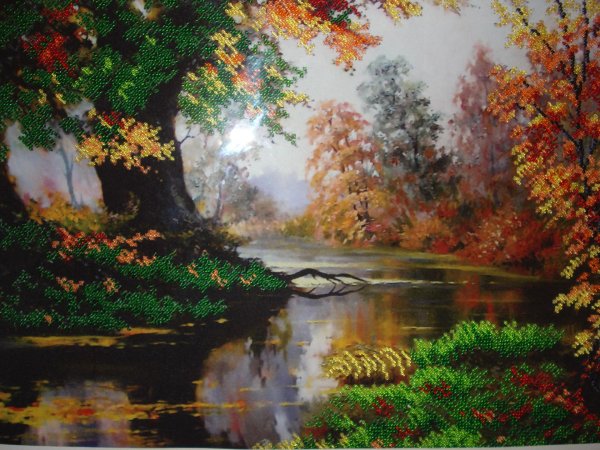 вышивка бисером осень