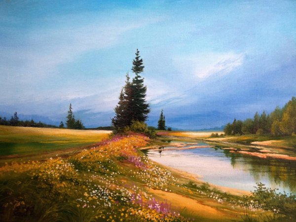 пейзажи маслом на холсте